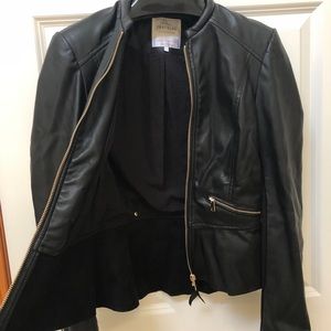 Zara peplum leather jacket